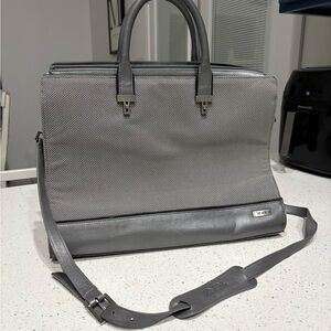 Tumi Gray Textured Men's Briefcase with Shoulder Strap